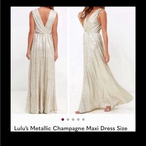 Lulu's Shimmering Silver Prom Dress